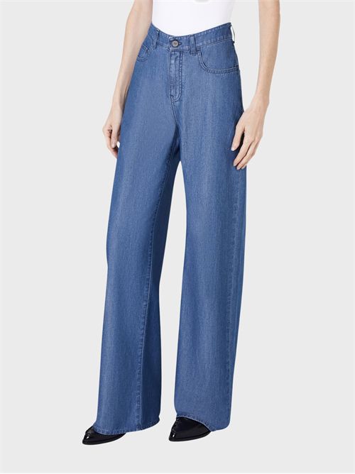 Jeans palazzo in denim effetto used EMPORIO ARMANI | W000737AF21623MB003